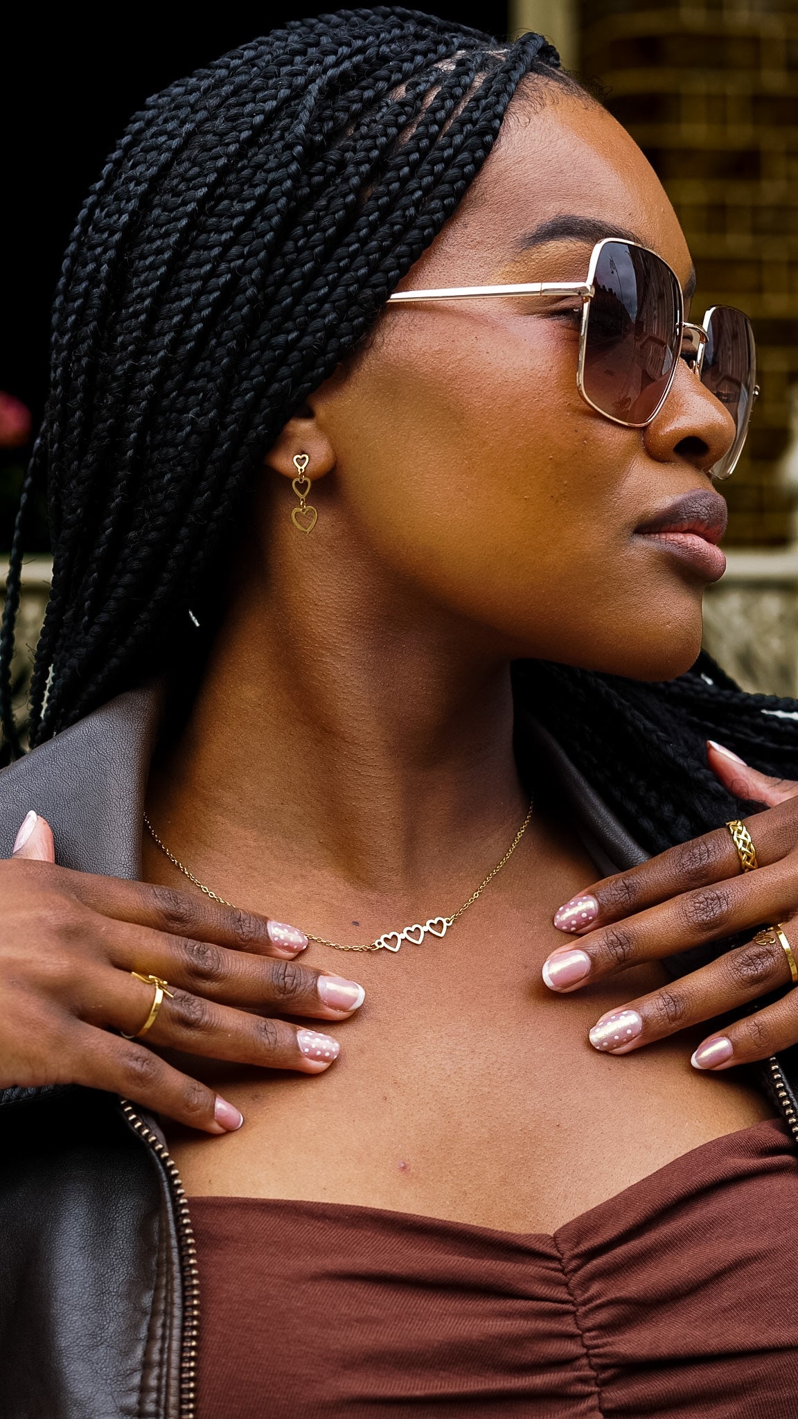Triple Heart Earrings
