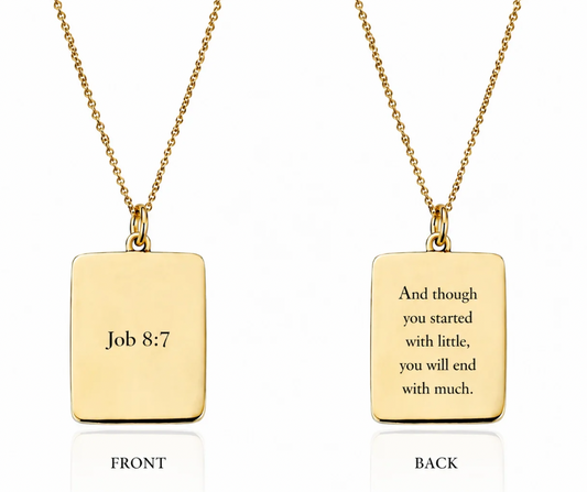 Verse Tablet Necklace, Job 8:7